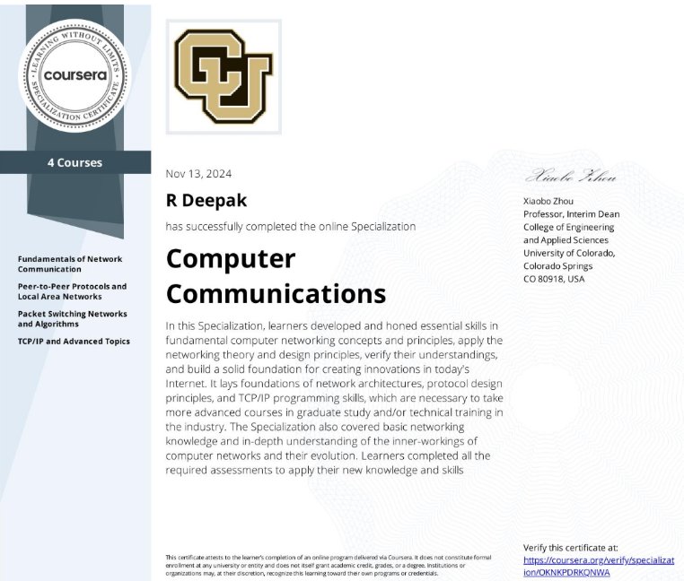 Computer Communications Specialization