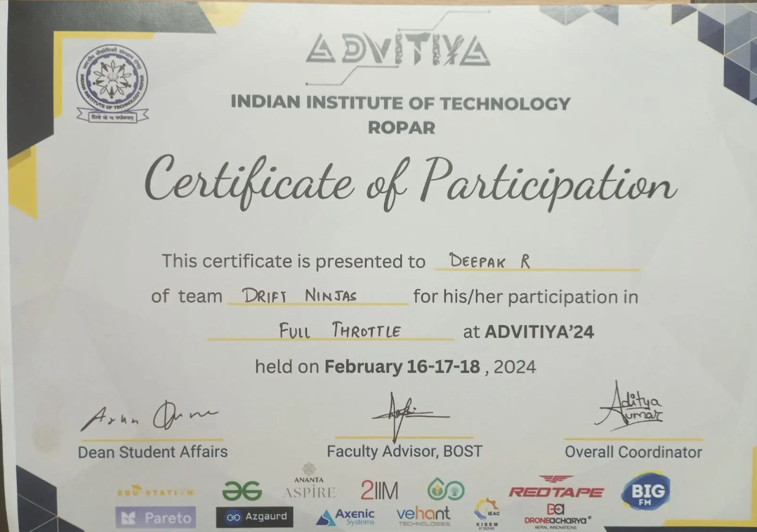 Drift Ninjas — Full Throttle Adityia'24